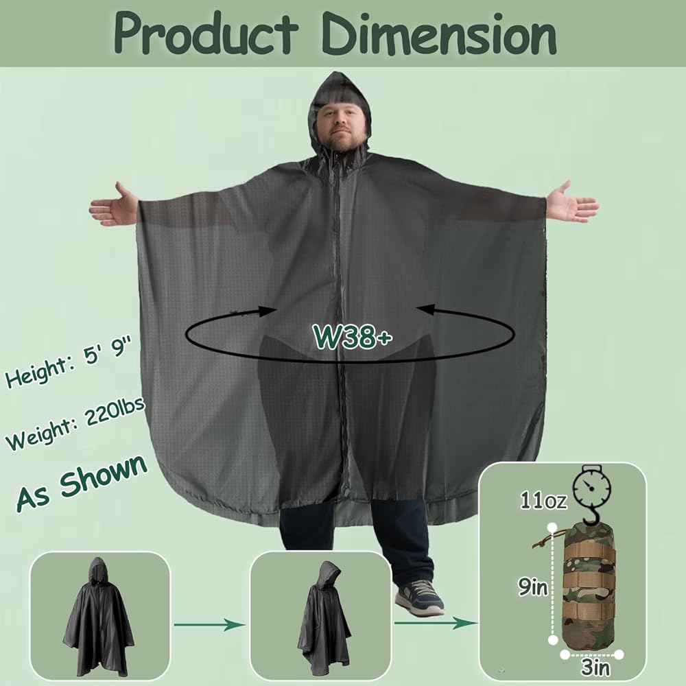 Amazon.com: Nomadnia Plus Size Adult Rain Poncho with Hood